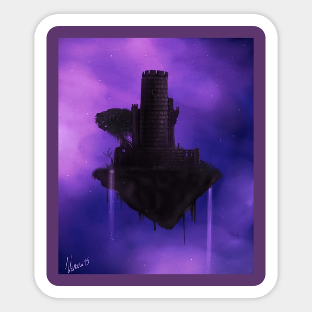 the floating castle Sticker by venauva